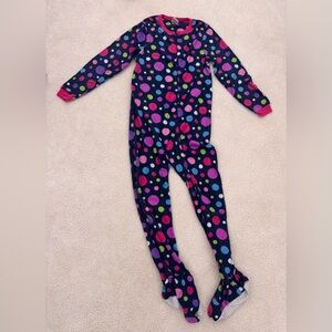 Vibrant Polka Dot Kids Footie Pajamas
